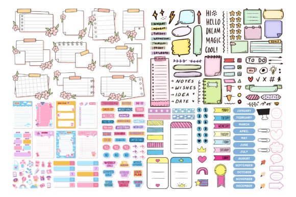 Download DIY Planner Stickers Printable Bundle - Stickers Collection
