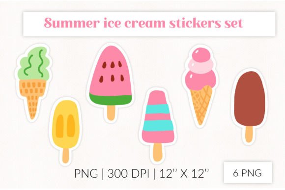 Download Ice Cream Summer Stickers Set - Stickers Collection