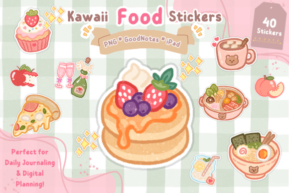 Download Cute Food Planner Stickers - Stickers Collection