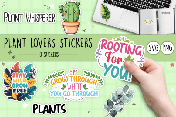 Download Plant Lover Stickers SVG and PNG - Stickers Collection