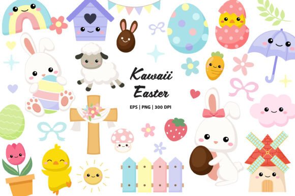 Download Easter Clipart &amp; Digital Stickers Bundle - Stickers Collection