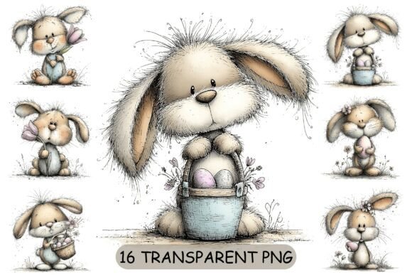 Download 16 Cute Easter Bunny PNG Clipart - Bunny Collection