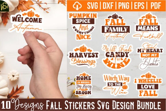 Download Fall Stickers Svg Design Bundle - Stickers Collection