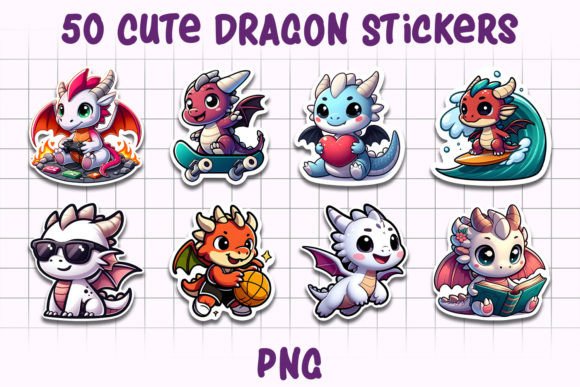 Download Dragon Sticker Bundle | 50 PNG Stickers - Stickers Collection