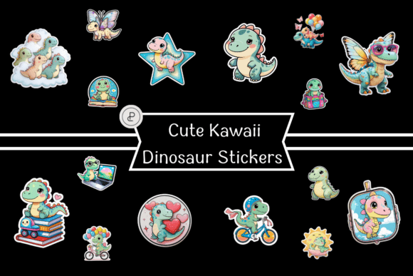 Download Cute Kawaii Dinosaur Stickers - Stickers Collection