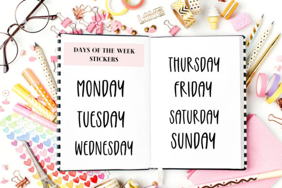 Download Digital Stickers Bundle- Months &amp; Week - Stickers Collection