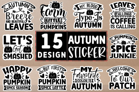Download Autumn Stickers Design Bundle - Stickers Collection