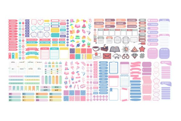 Download DIY Planner Stickers Printable Bundle - Stickers Collection
