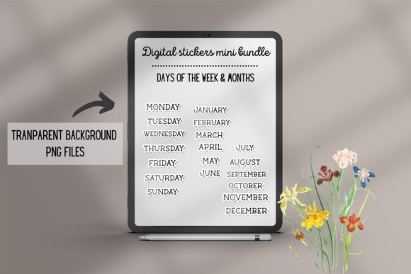 Download Digital Stickers Bundle- Months &amp; Week - Stickers Collection