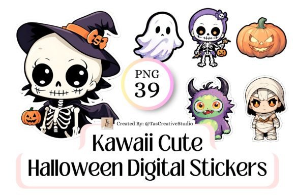 Download Cute Halloween Digital Stickers Bundle - Stickers Collection