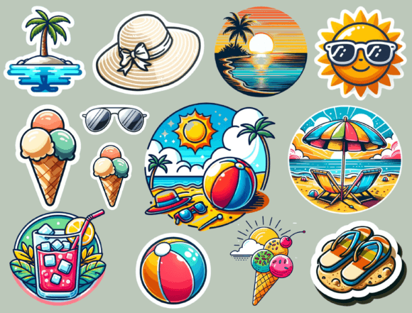Download Summer Stickers, Digital Stickers - Stickers Collection
