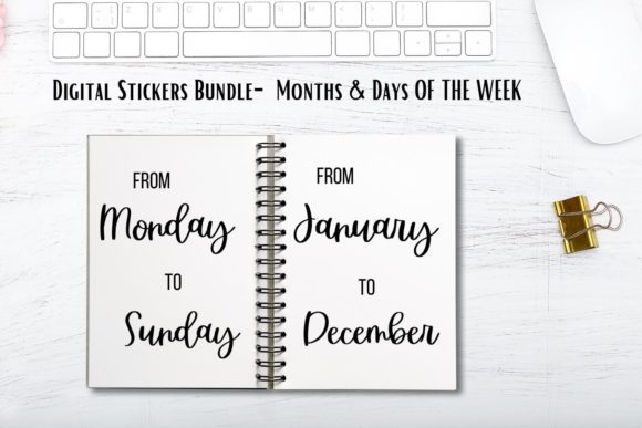 Download Digital Stickers Bundle- Months &amp; Days - Stickers Collection