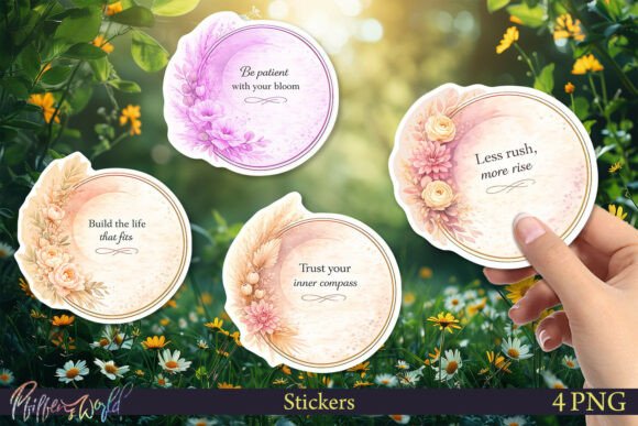 Download Soft Botanical Affirmation Stickers - Stickers Collection