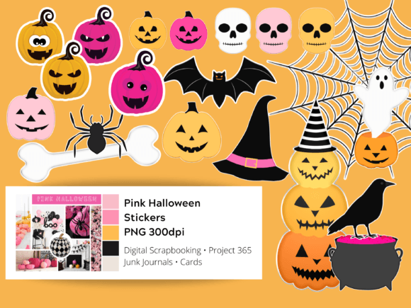 Download Pink Halloween Scrapbooking Stickers - Stickers Collection