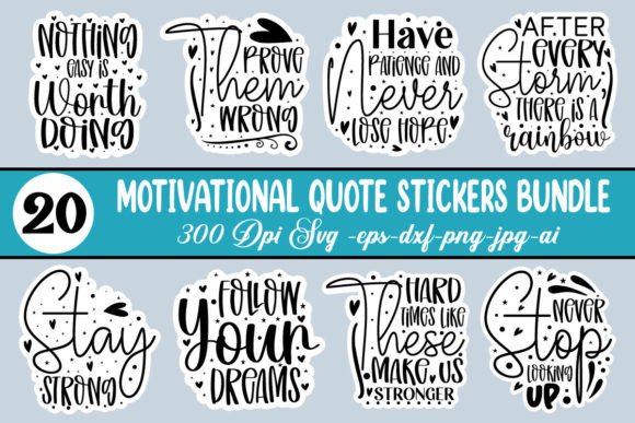 Download Motivational Quote Stickers Bundle - Stickers Collection