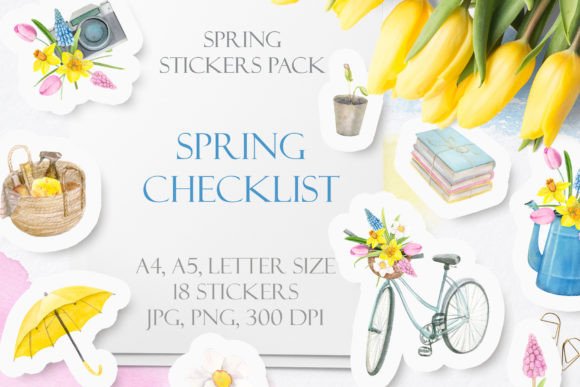 Download Spring Printable Digital Stickers Pack - Stickers Collection