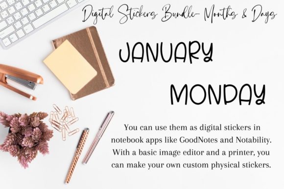 Download Digital Stickers Bundle- Months &amp; Days - Stickers Collection