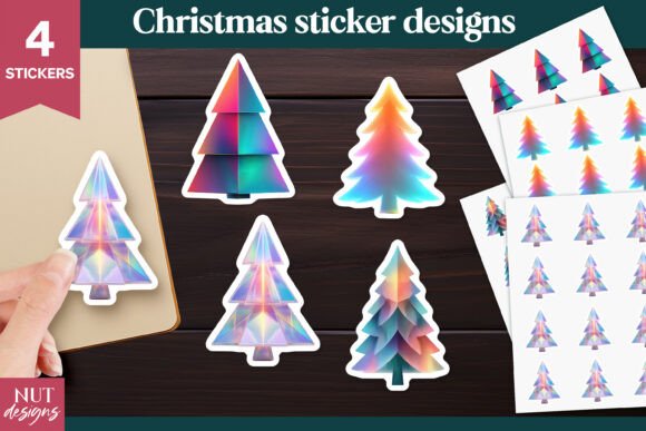Download Holographic Christmas Tree Stickers - Stickers Collection
