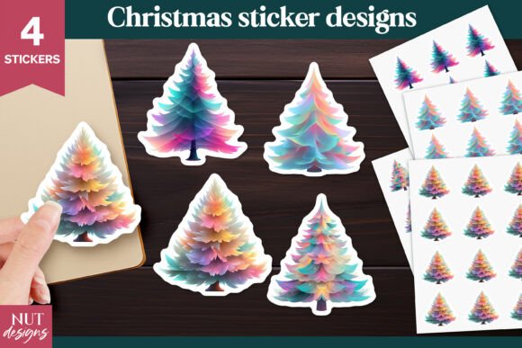 Download Holographic Christmas Tree Stickers - Stickers Collection