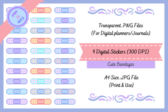 Download Cute Bandage Printable Digital Stickers - Stickers Collection