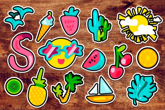 Download Tropical Summer Stickers Set - Stickers Collection