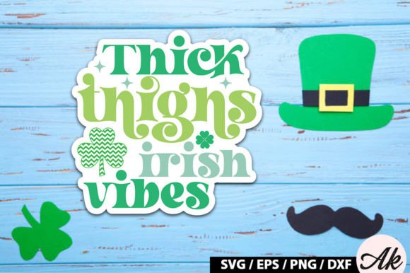 Download Thick Thighs Irish Vibes Retro Stickers - Stickers Collection