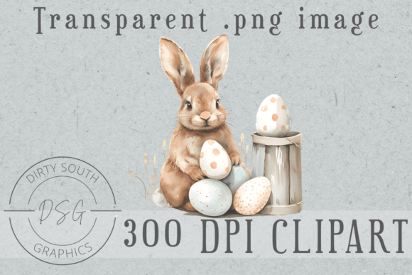Download Watercolor Easter Bunny &amp; Eggs - Bunny Collection