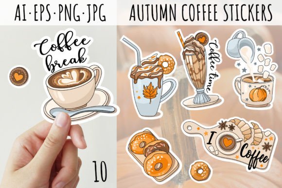 Download Coffee Stickers, Autumn Stickers - Stickers Collection