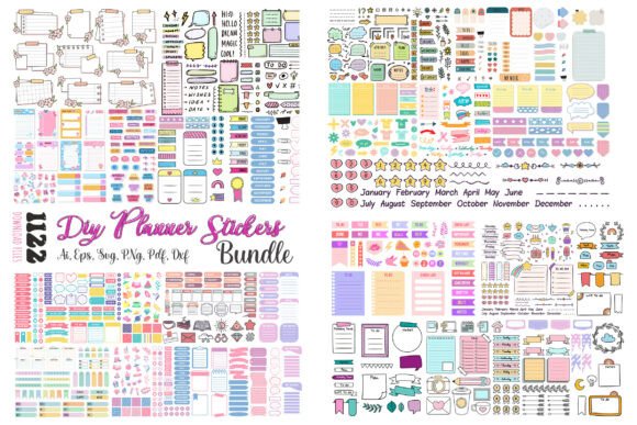 Download DIY Planner Stickers Printable Bundle - Stickers Collection
